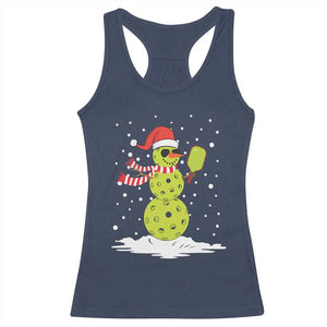Pickleball Christmas Racerback Tank Top Santa Hat Snowman Xmas TS10 Navy Print Your Wear