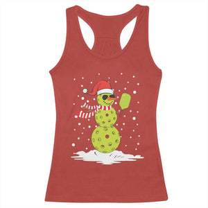 Pickleball Christmas Racerback Tank Top Santa Hat Snowman Xmas TS10 Red Print Your Wear