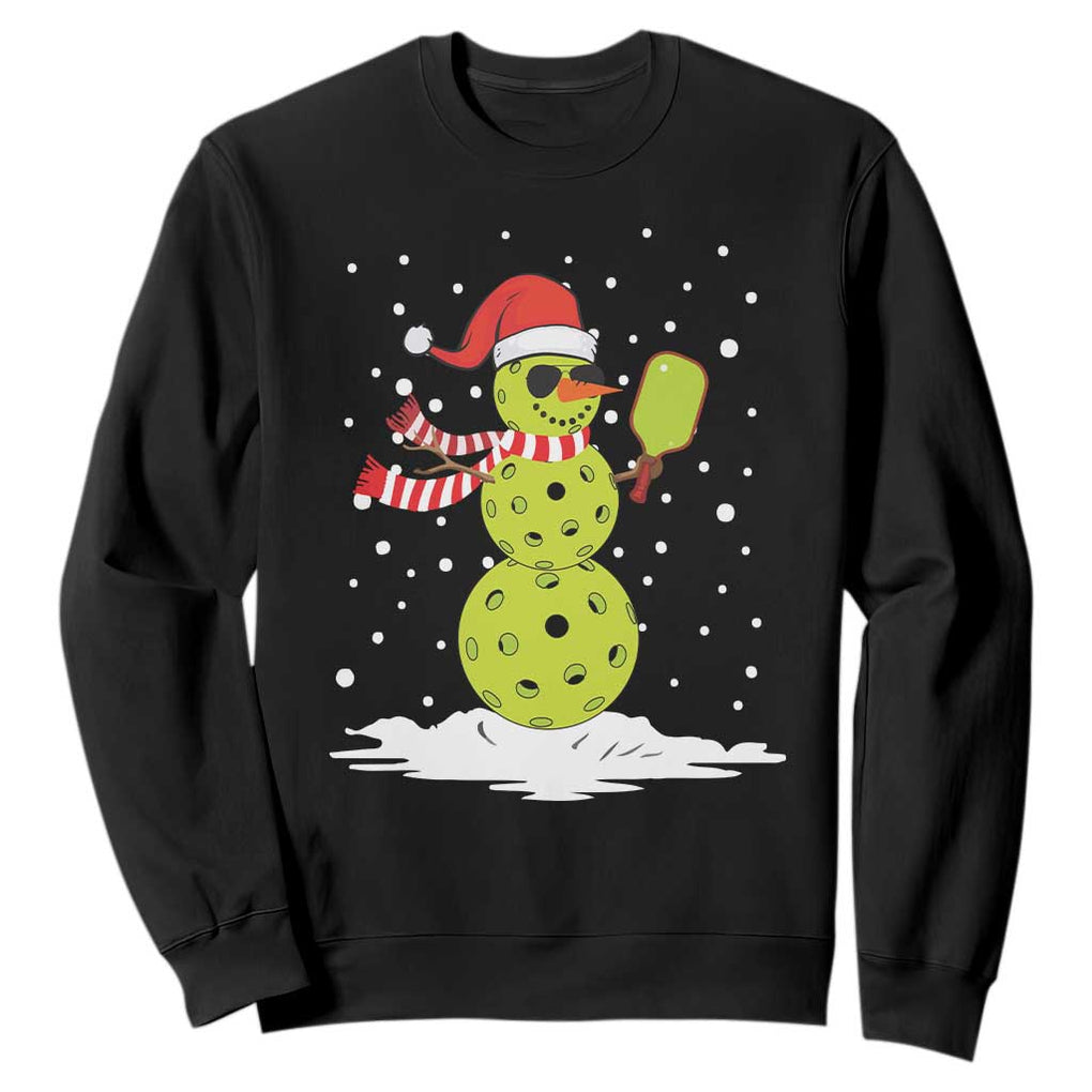 Pickleball Christmas Sweatshirt Santa Hat Snowman Xmas TS10 Black Print Your Wear