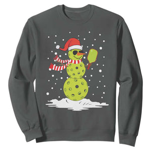 Pickleball Christmas Sweatshirt Santa Hat Snowman Xmas TS10 Dark Heather Print Your Wear
