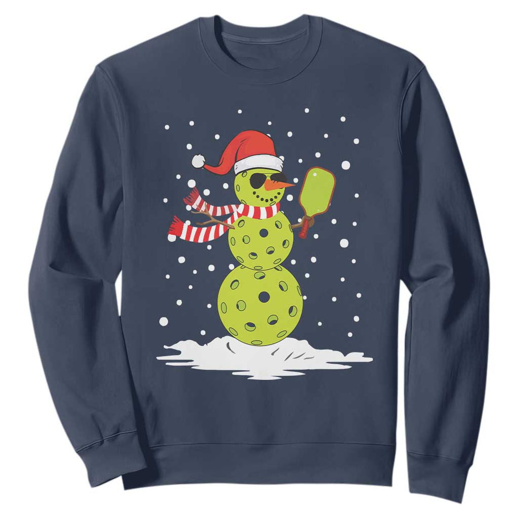 Pickleball Christmas Sweatshirt Santa Hat Snowman Xmas TS10 Navy Print Your Wear
