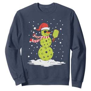Pickleball Christmas Sweatshirt Santa Hat Snowman Xmas TS10 Navy Print Your Wear