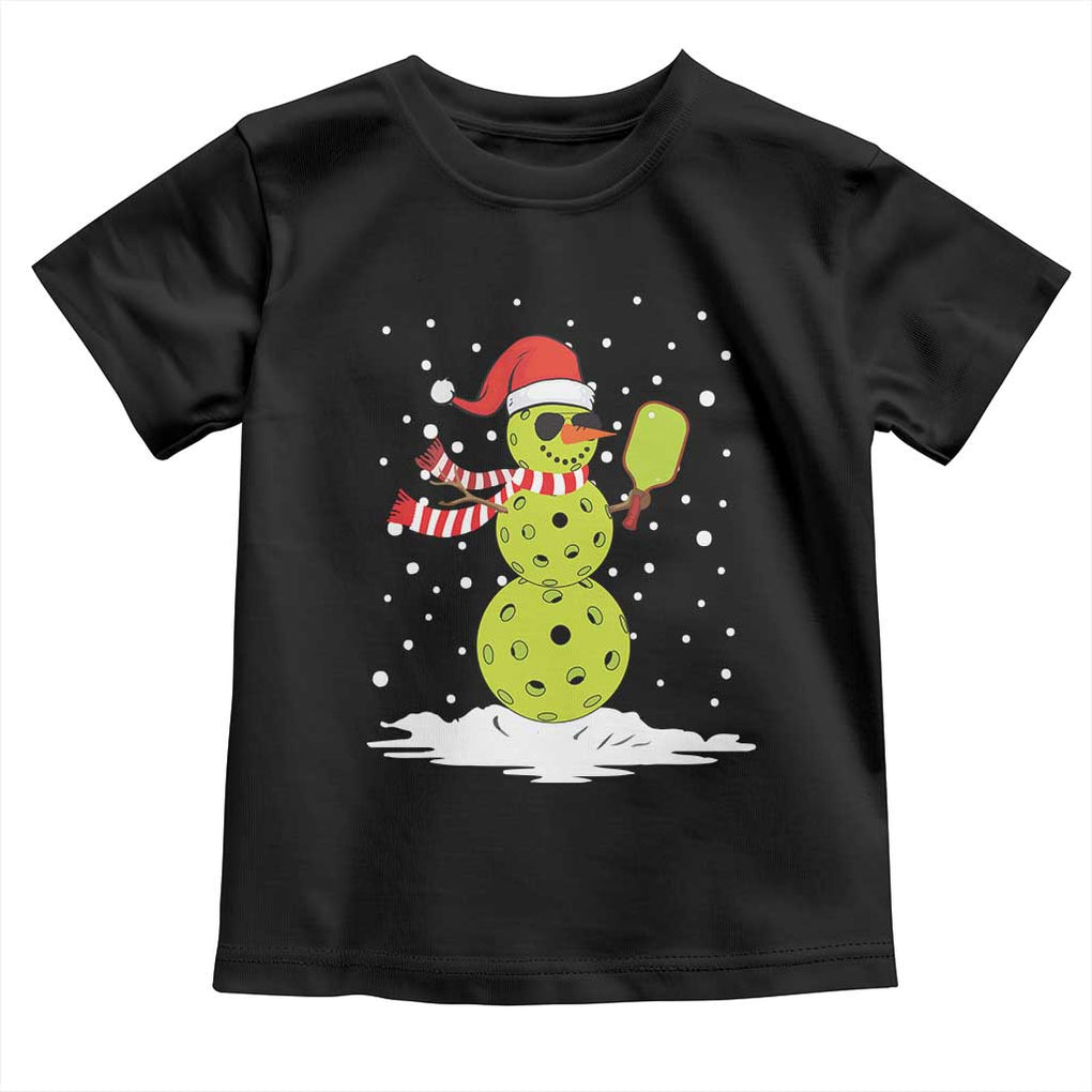 Pickleball Christmas Toddler T Shirt Santa Hat Snowman Xmas TS10 Black Print Your Wear