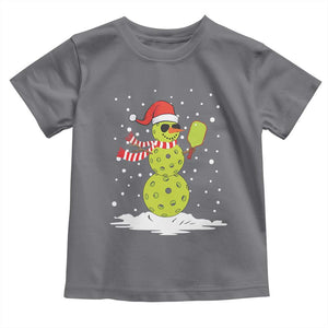 Pickleball Christmas Toddler T Shirt Santa Hat Snowman Xmas TS10 Charcoal Print Your Wear