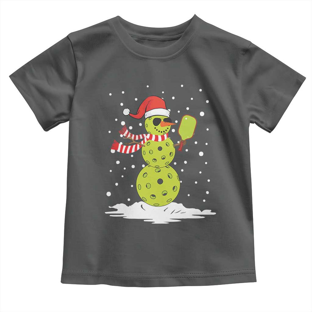 Pickleball Christmas Toddler T Shirt Santa Hat Snowman Xmas TS10 Dark Heather Print Your Wear
