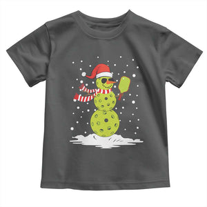 Pickleball Christmas Toddler T Shirt Santa Hat Snowman Xmas TS10 Dark Heather Print Your Wear