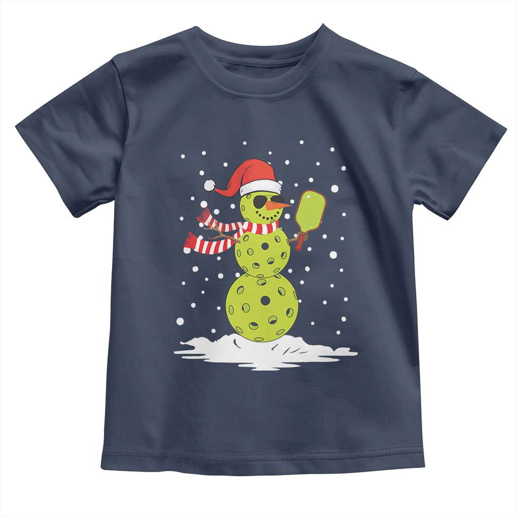Pickleball Christmas Toddler T Shirt Santa Hat Snowman Xmas TS10 Navy Print Your Wear