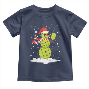 Pickleball Christmas Toddler T Shirt Santa Hat Snowman Xmas TS10 Navy Print Your Wear