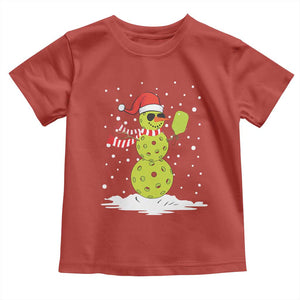 Pickleball Christmas Toddler T Shirt Santa Hat Snowman Xmas TS10 Red Print Your Wear