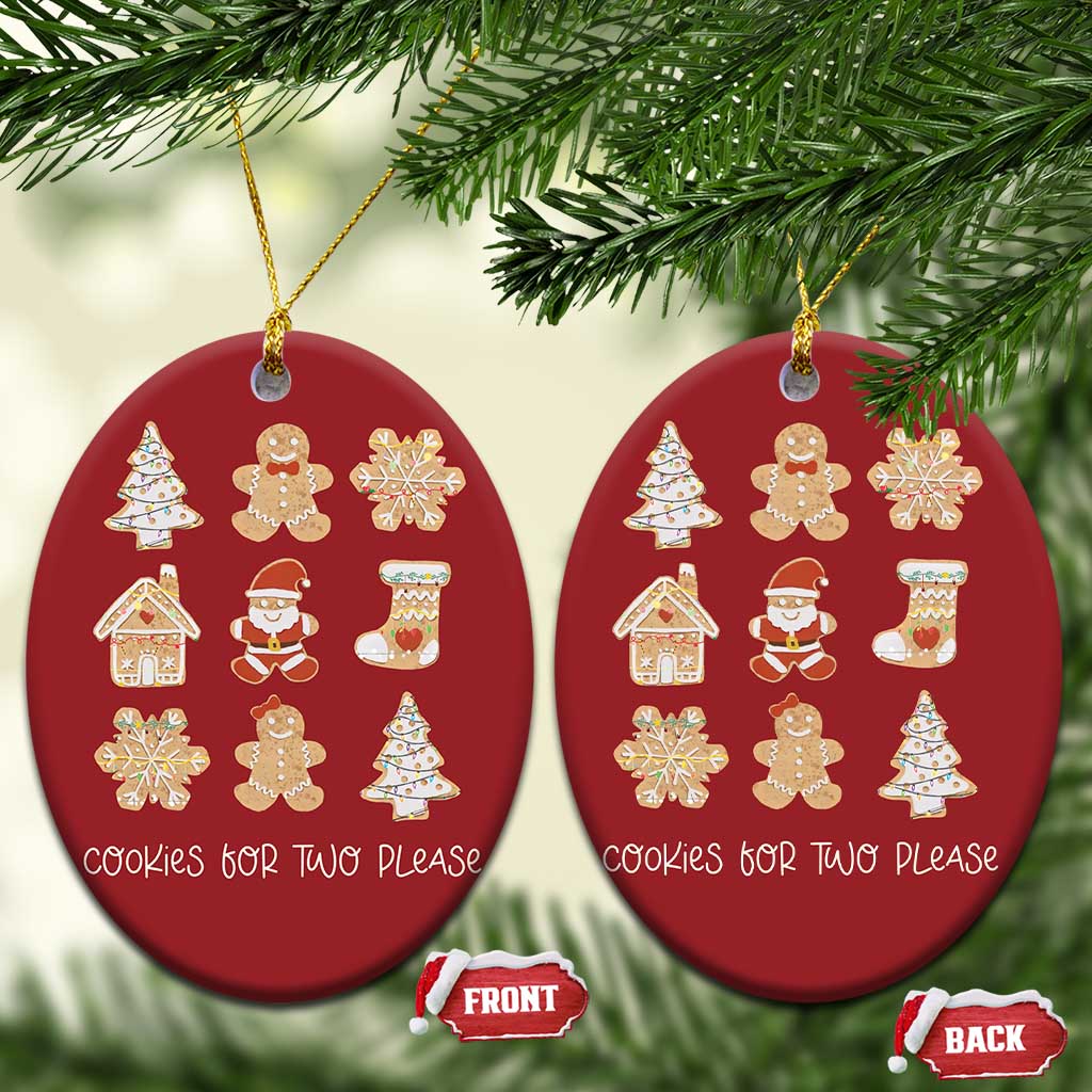 Pregnancy Announcement Christmas Ornament Cookies For Two Please Maternity Gift TS10 Oval Red Print Your Wear