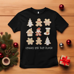 Christmas Pregnancy Announcement T Shirt Cookies For Two Please Maternity Gift TS10 Black Print Your Wear