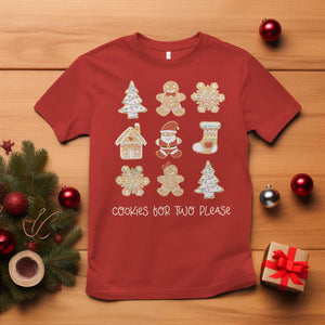 Christmas Pregnancy Announcement T Shirt Cookies For Two Please Maternity Gift TS10 Red Print Your Wear