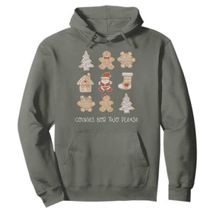 Christmas Pregnancy Announcement Hoodie Cookies For Two Please Maternity Gift TS10 Military Green Print Your Wear