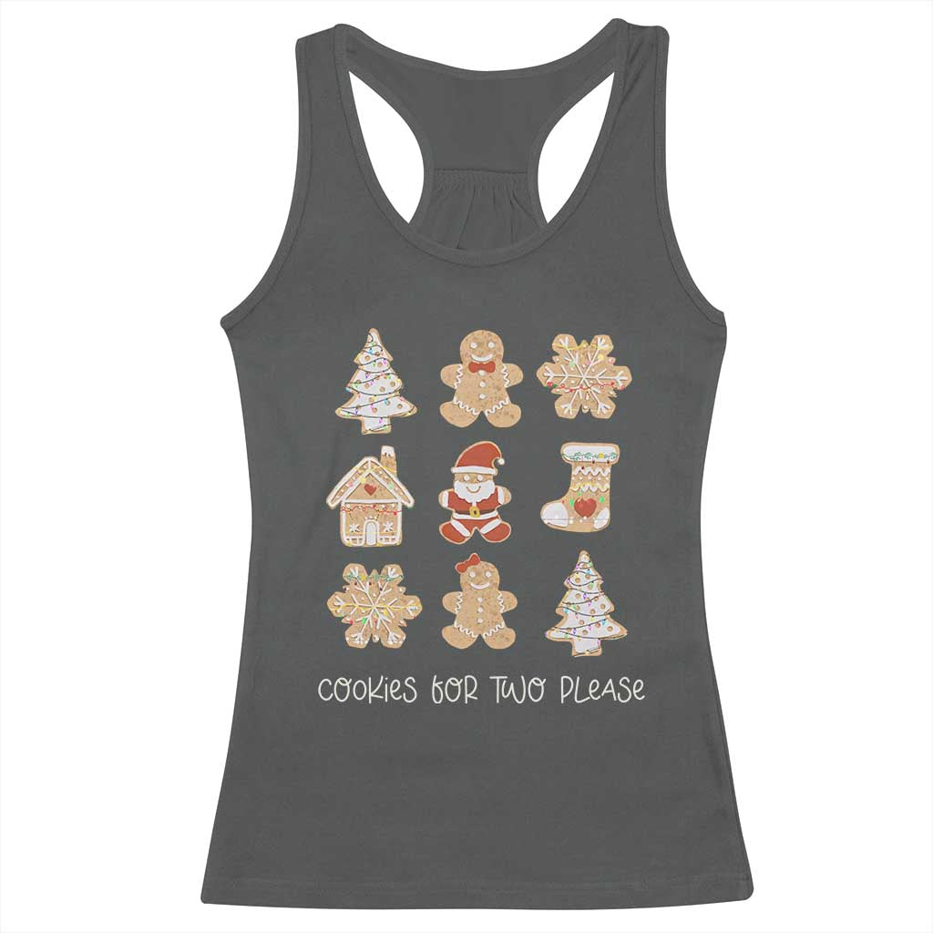 Christmas Pregnancy Announcement Racerback Tank Top Cookies For Two Please Maternity Gift TS10 Dark Heather Print Your Wear