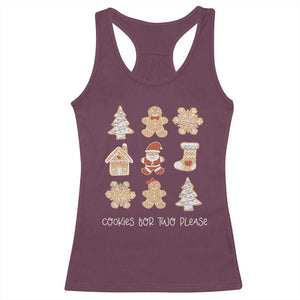 Christmas Pregnancy Announcement Racerback Tank Top Cookies For Two Please Maternity Gift TS10 Maroon Print Your Wear