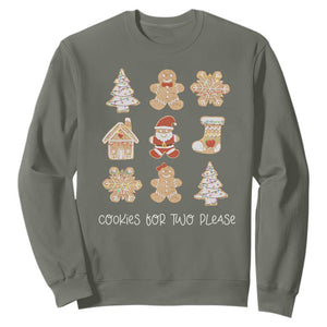 Christmas Pregnancy Announcement Sweatshirt Cookies For Two Please Maternity Gift TS10 Military Green Print Your Wear