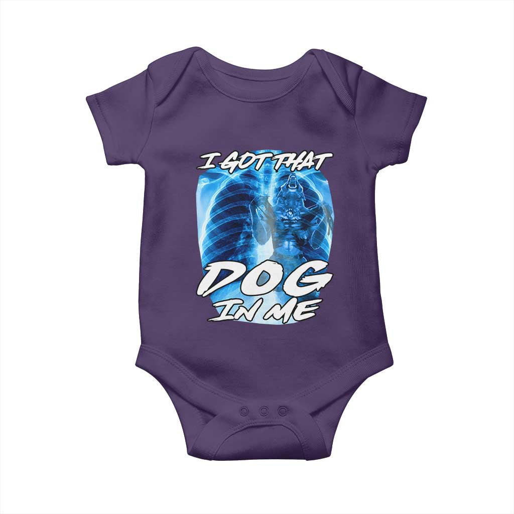 I Got That Dog In Me Wolf Alpha Baby Onesie Xray Werewolf TS10 Purple Print Your Wear