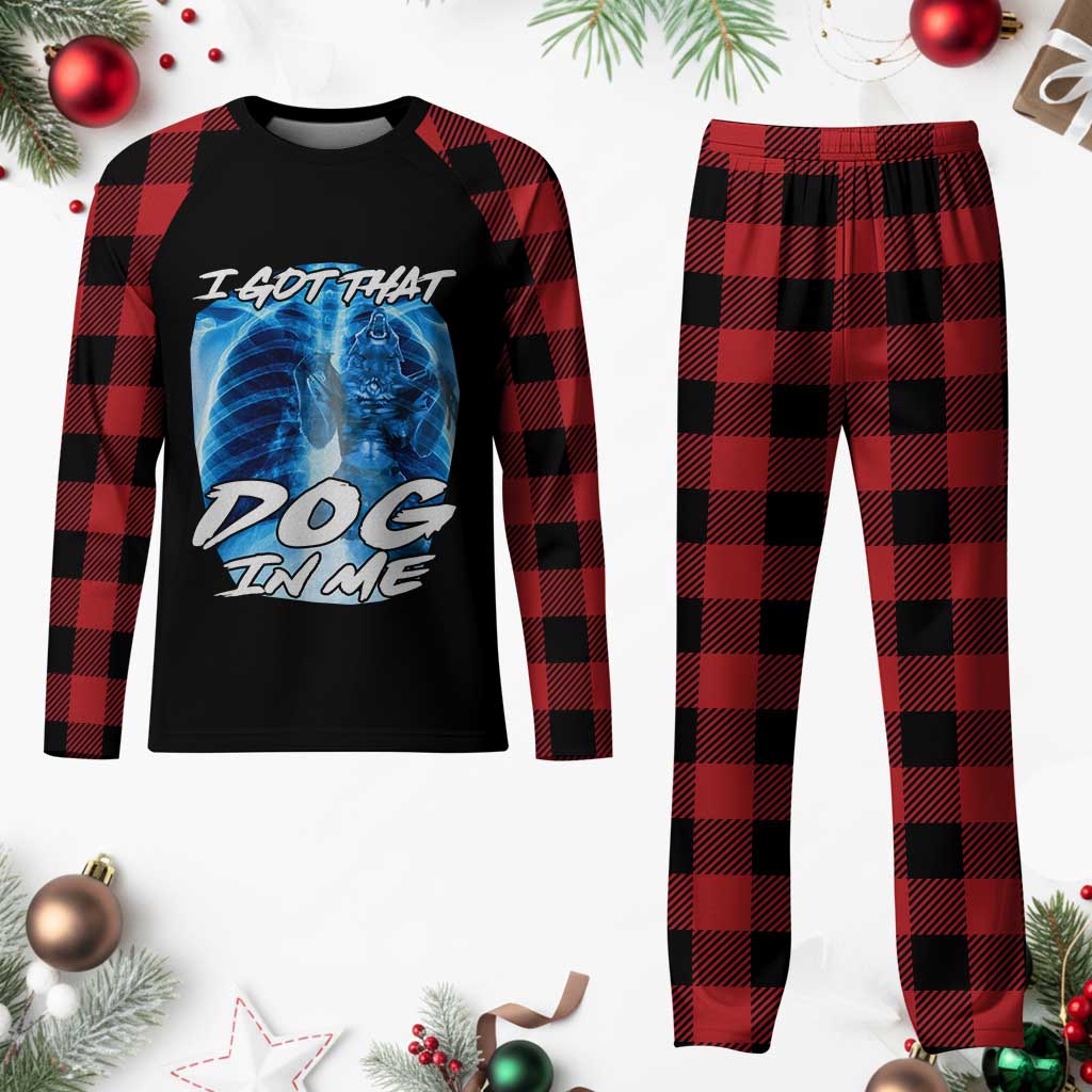 I Got That Dog In Me Wolf Alpha Plaid Pajama Set Xray Werewolf TS10 Buffalo Plaid Print Your Wear