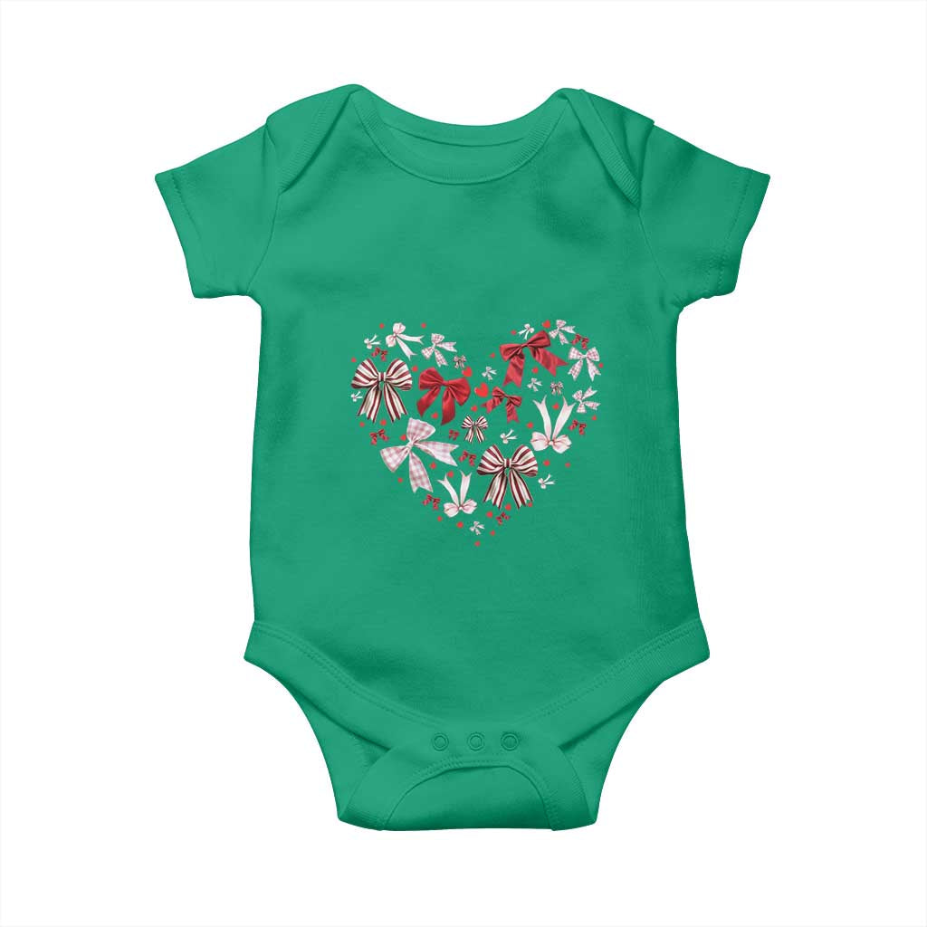 Coquette Valentine's Day Heart Bow Baby Onesie TS10 Irish Green Print Your Wear