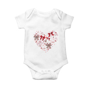 Coquette Valentine's Day Heart Bow Baby Onesie TS10 White Print Your Wear