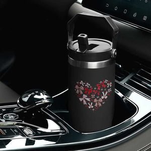 Coquette Valentine's Day Heart Bow Flip Straw Tumbler TS10 Print Your Wear