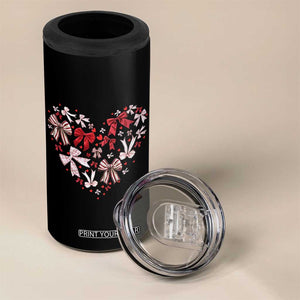 Coquette Valentine's Day Heart Bow 4 in 1 Can Cooler Tumbler TS10 Print Your Wear