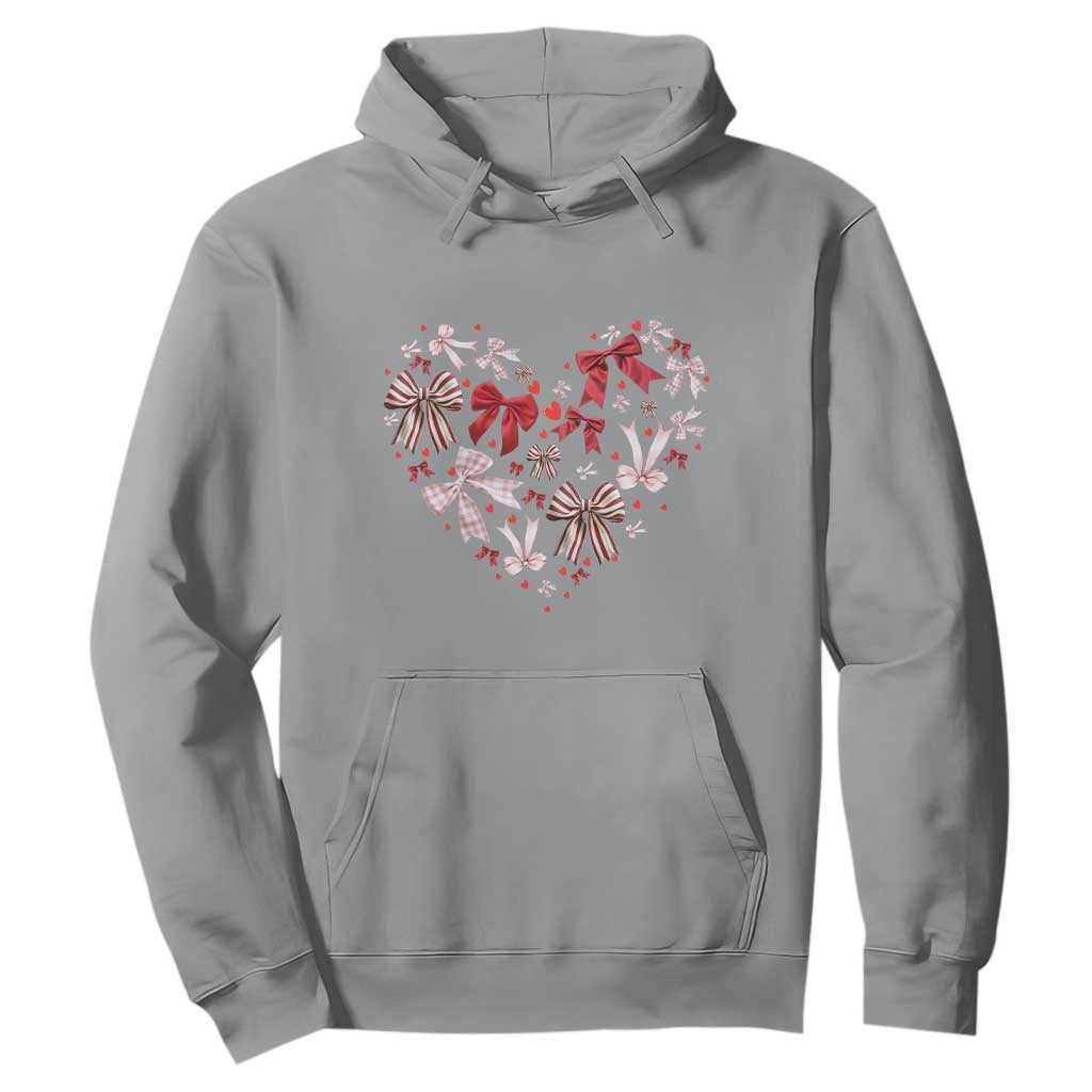 Coquette Valentine's Day Heart Bow Hoodie TS10 Sport Gray Print Your Wear