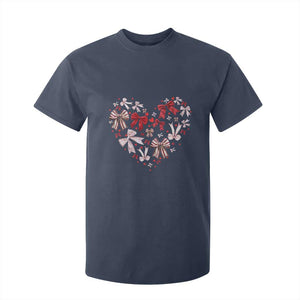 Coquette Valentine's Day Heart Bow T Shirt For Kid TS10 Navy Print Your Wear