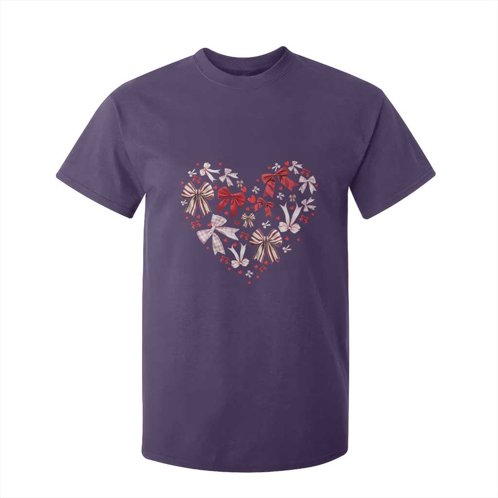 Coquette Valentine's Day Heart Bow T Shirt For Kid TS10 Purple Print Your Wear