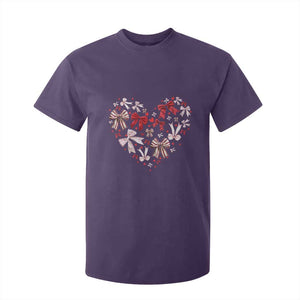Coquette Valentine's Day Heart Bow T Shirt For Kid TS10 Purple Print Your Wear