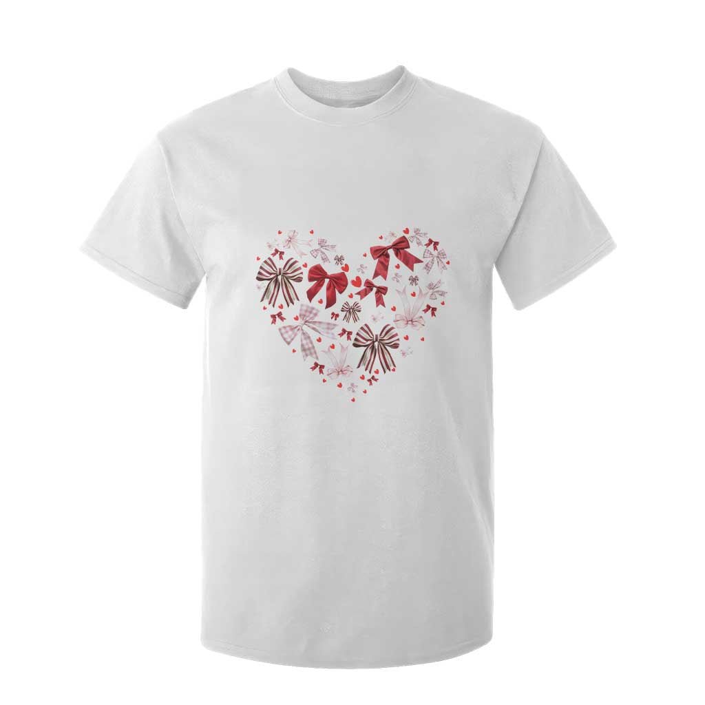 Coquette Valentine's Day Heart Bow T Shirt For Kid TS10 White Print Your Wear