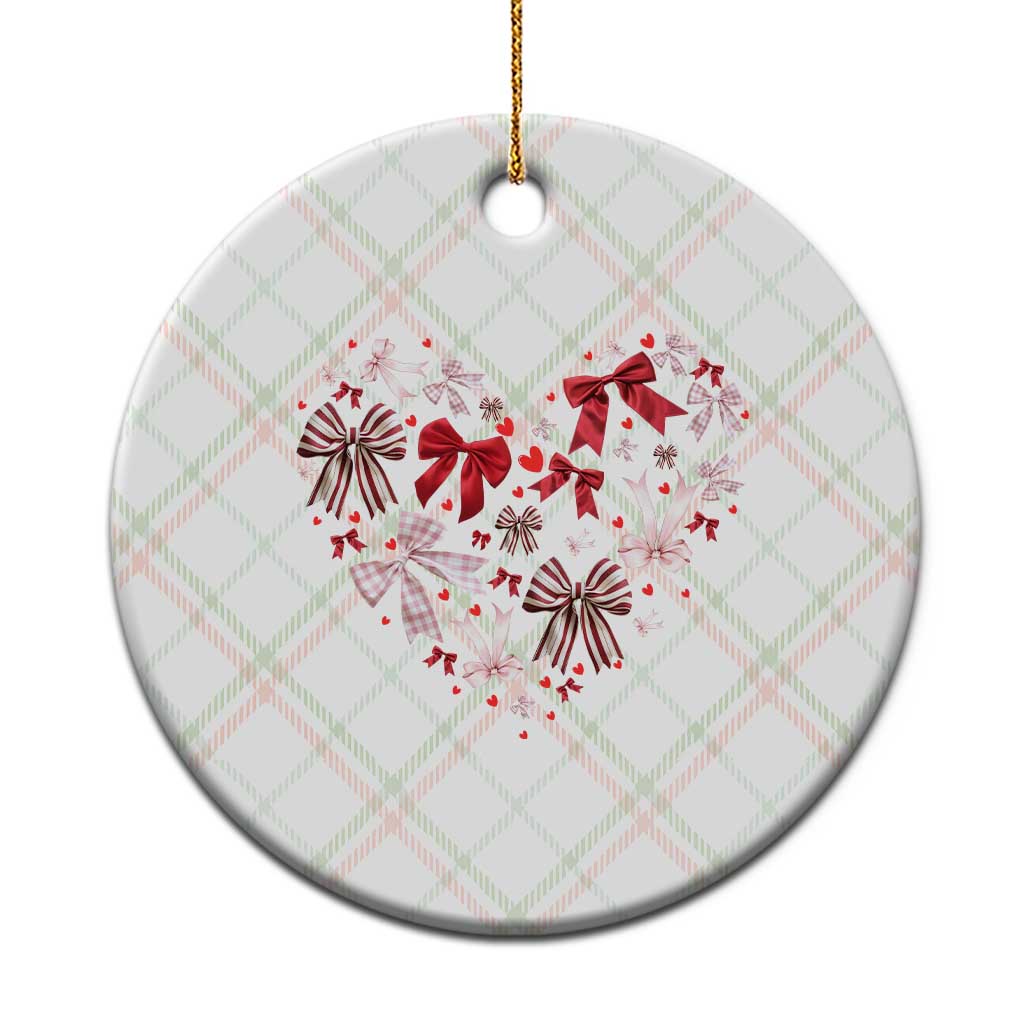 Coquette Valentine's Day Heart Bow Ceramic Ornament TS10 1pc Christmas Plaid Print Your Wear