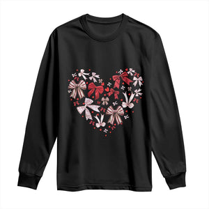 Coquette Valentine's Day Heart Bow Long Sleeve Shirt TS10 Black Print Your Wear