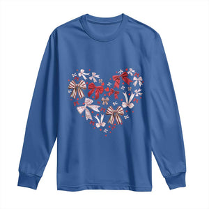 Coquette Valentine's Day Heart Bow Long Sleeve Shirt TS10 Royal Blue Print Your Wear