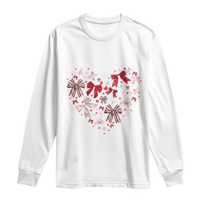 Coquette Valentine's Day Heart Bow Long Sleeve Shirt TS10 White Print Your Wear