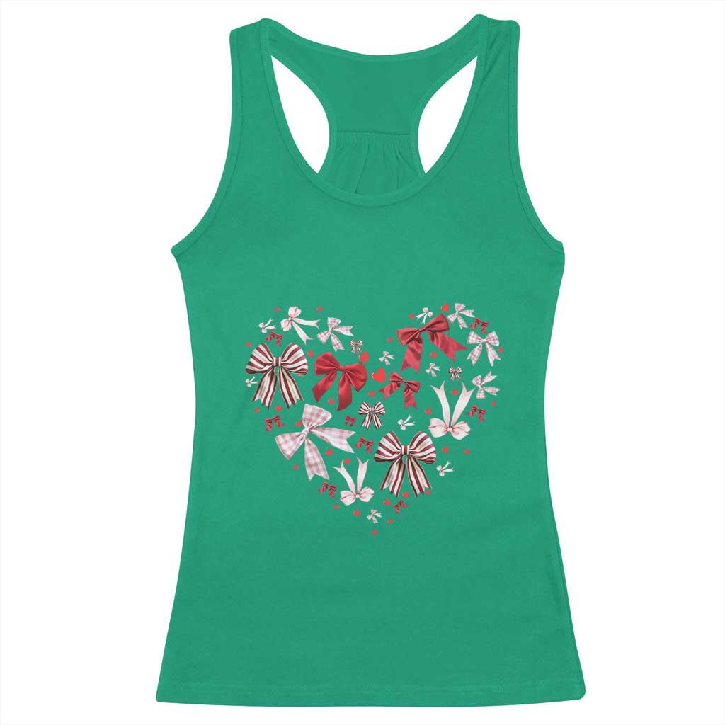 Coquette Valentine's Day Heart Bow Racerback Tank Top TS10 Irish Green Print Your Wear