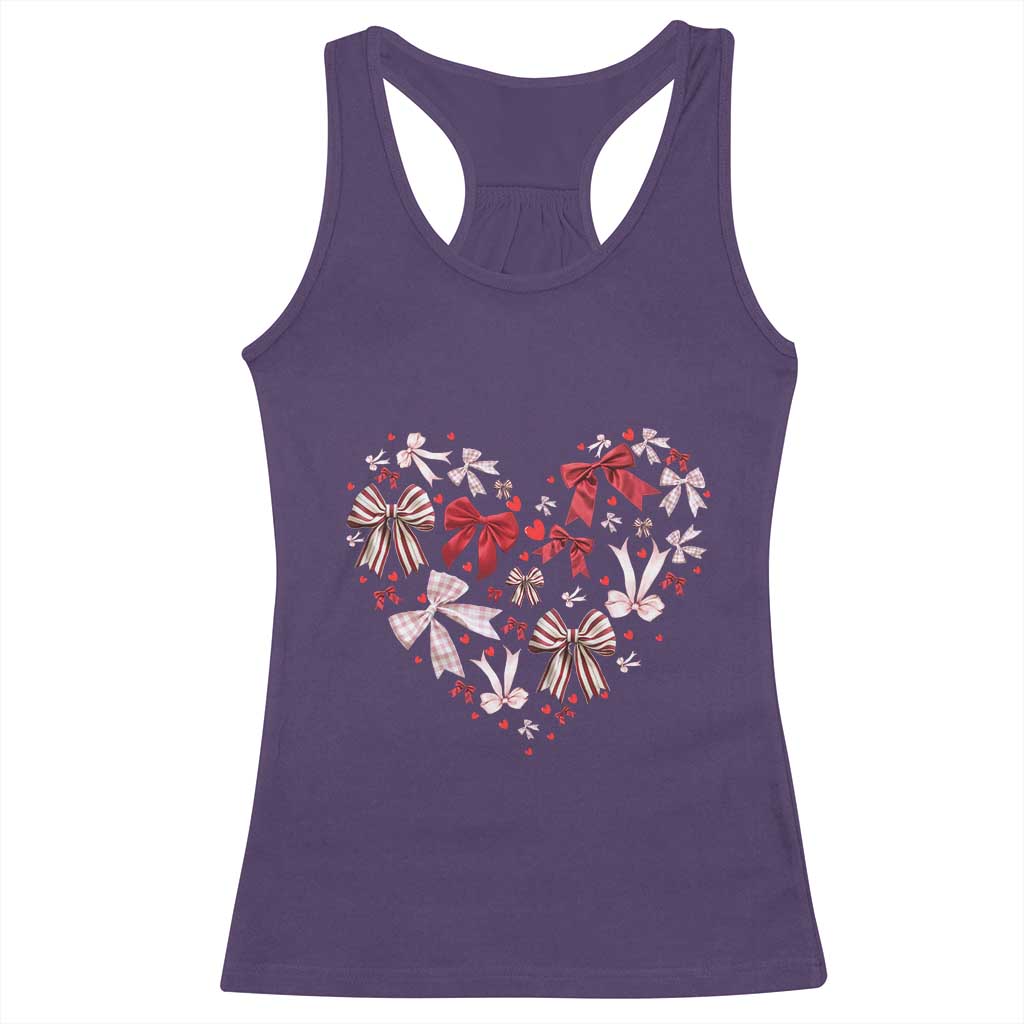 Coquette Valentine's Day Heart Bow Racerback Tank Top TS10 Purple Print Your Wear