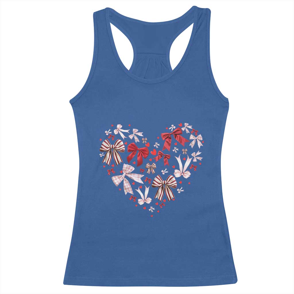 Coquette Valentine's Day Heart Bow Racerback Tank Top TS10 Royal Blue Print Your Wear