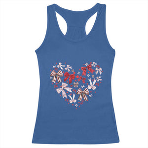 Coquette Valentine's Day Heart Bow Racerback Tank Top TS10 Royal Blue Print Your Wear