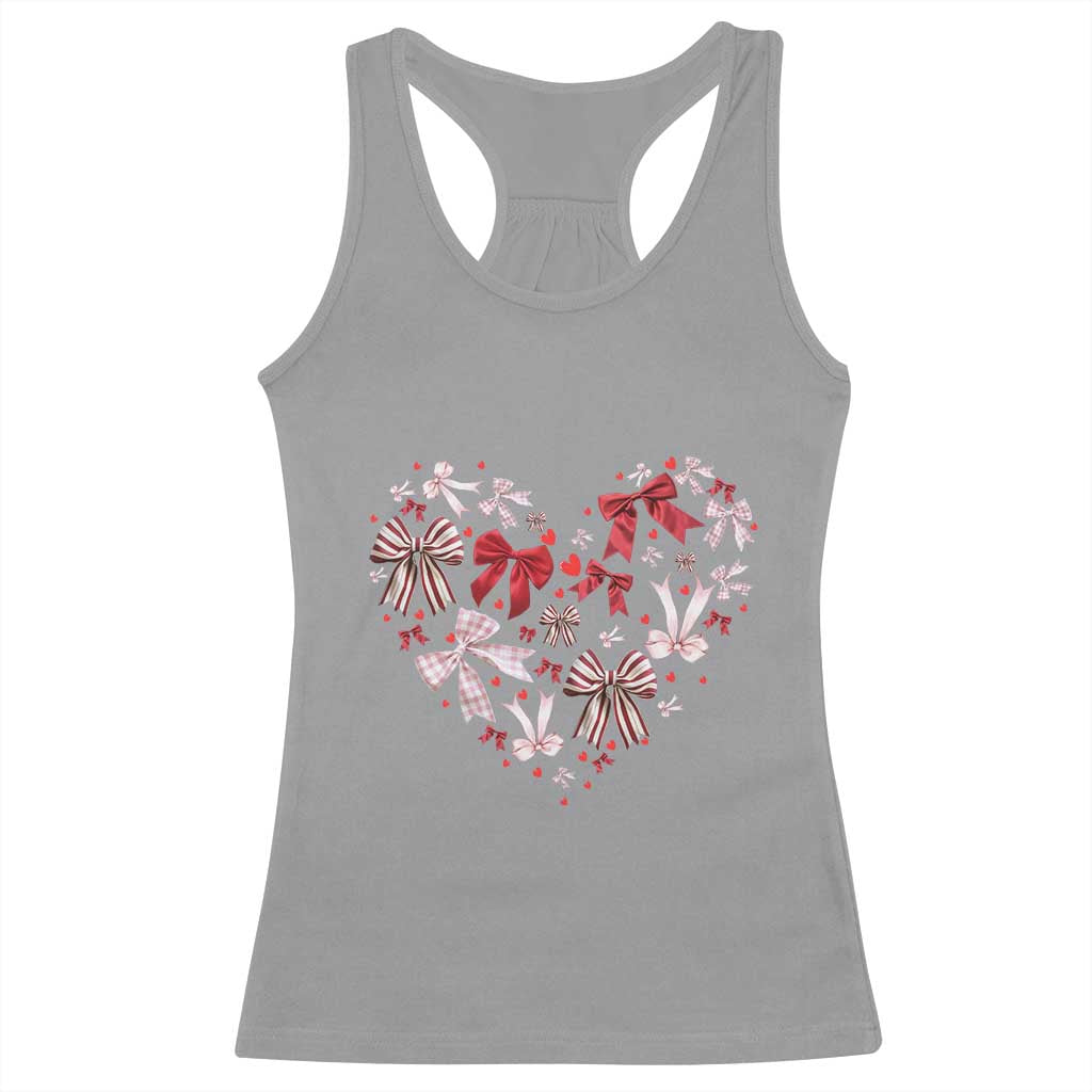 Coquette Valentine's Day Heart Bow Racerback Tank Top TS10 Sport Gray Print Your Wear