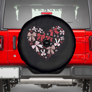 Coquette Valentine's Day Heart Bow Spare Tire Cover TS10 Black Print Your Wear