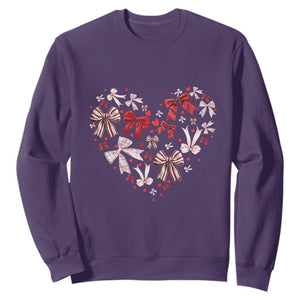 Coquette Valentine's Day Heart Bow Sweatshirt TS10 Purple Print Your Wear
