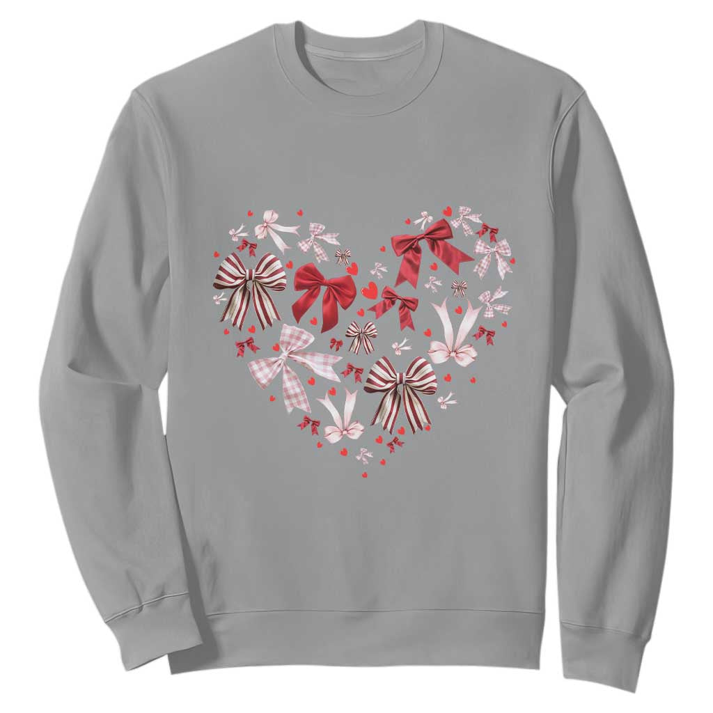 Coquette Valentine's Day Heart Bow Sweatshirt TS10 Sport Gray Print Your Wear