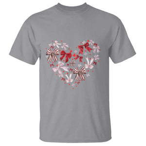 Coquette Valentine's Day Heart Bow T Shirt TS10 Sport Gray Print Your Wear