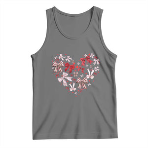 Coquette Valentine's Day Heart Bow Tank Top TS10 Black Heather Print Your Wear