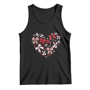 Coquette Valentine's Day Heart Bow Tank Top TS10 Black Print Your Wear