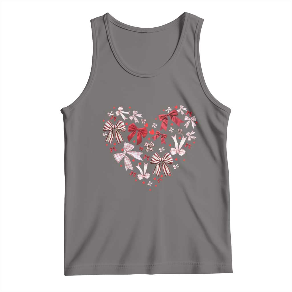 Coquette Valentine's Day Heart Bow Tank Top TS10 Deep Heather Print Your Wear