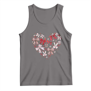 Coquette Valentine's Day Heart Bow Tank Top TS10 Deep Heather Print Your Wear