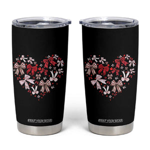 Coquette Valentine's Day Heart Bow Tumbler Cup TS10 Black Print Your Wear