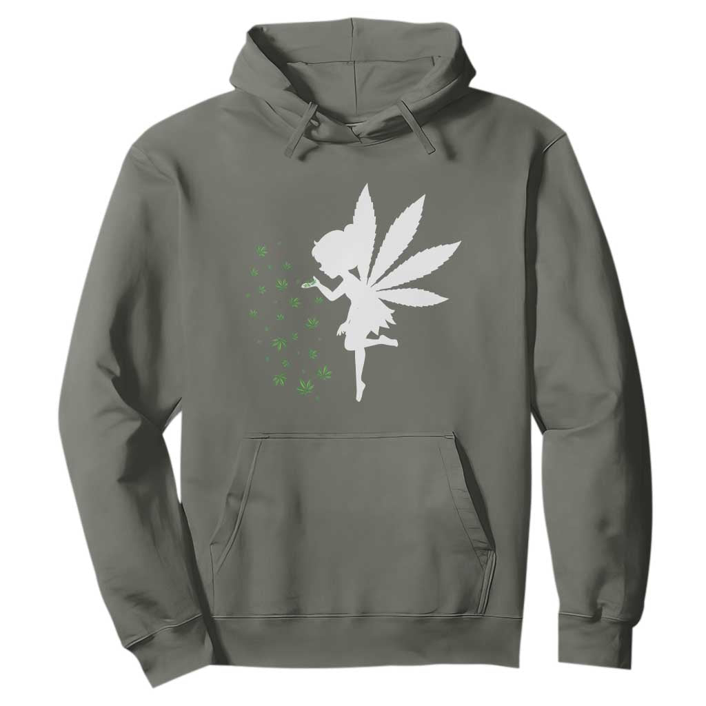 Marijuana Hoodie Weed Fairy Fantasy Leaf Stoner Pot Smoker Cannabis TS10 Military Green Print Your Wear